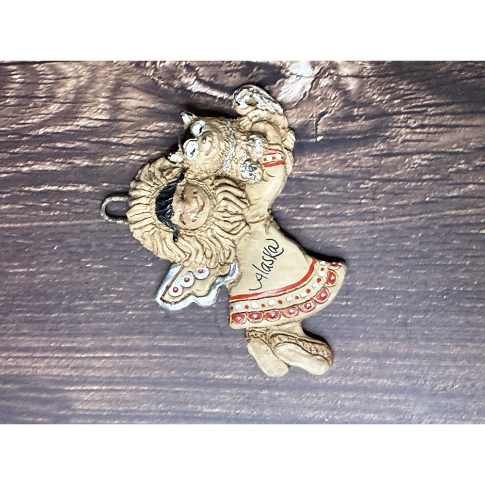 Eskimo Girl Alaska Ornament Or Wall Hanger Eski Angel Hand Painted